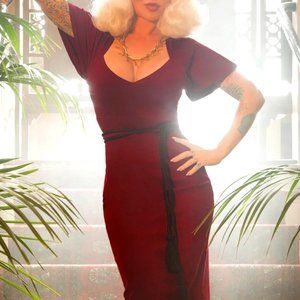 NWOT Large Merlot Venus Dress - Pinup Couture